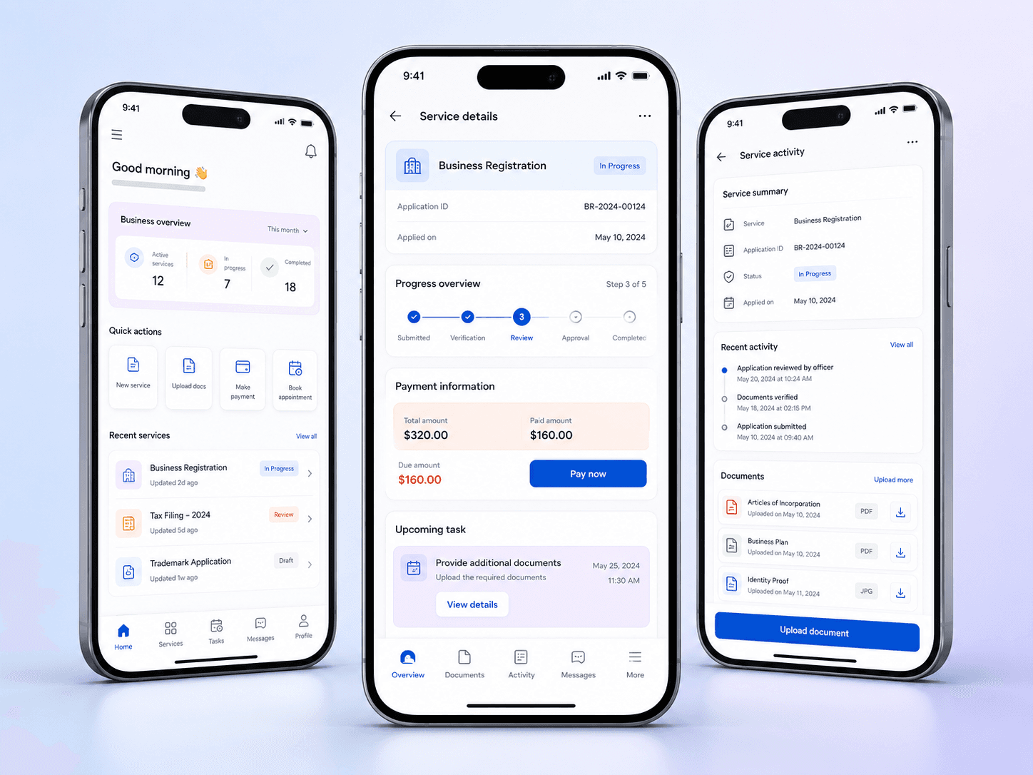 Modern mobile business application interfaces